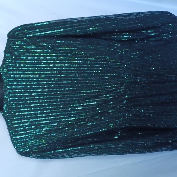GRACE KARIN Sequin Sparkly Green Cocktail Party Dress, assymetrical hem Medium - Picture 5 of 9
